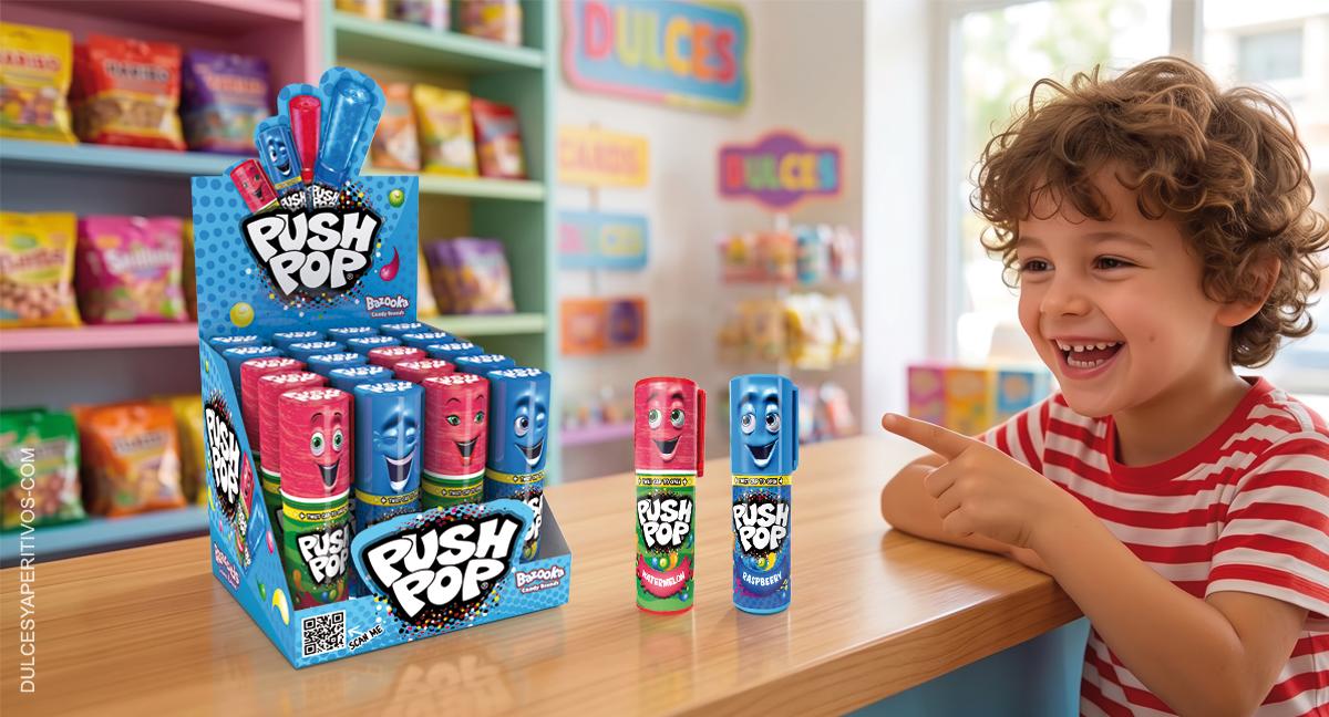 Bazooka Candy Brands amplía la gama Push Pop con sabores a frambuesa y sandía