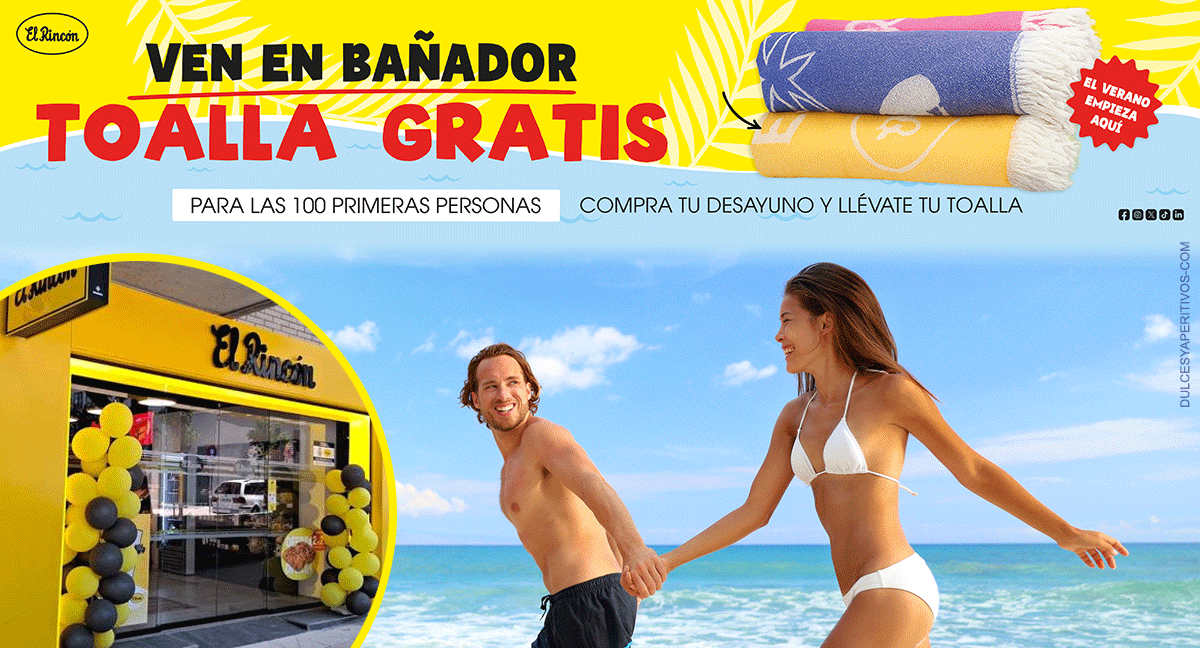 El Rincón regala toallas de playa a los clientes que acudan en bañador