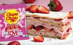 Receta: Tarta de hojaldre con fresas y Chupa Chups Strawberry Love