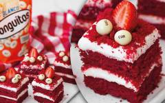 Receta: Tarta Red Velvet con Conguitos Blancos