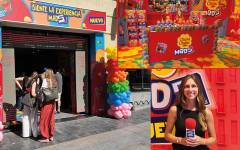 Mads sale a la calle con una pop-up de Chupa Chups