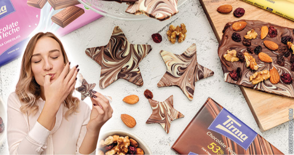Receta con Chocolate Tirma: Estrellas marmoleadas