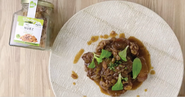Receta de solomillo de cerdo con Nueces Bio San Blas