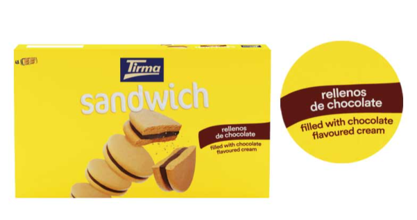 Sandwich Relleno de Chocolate, de Tirma