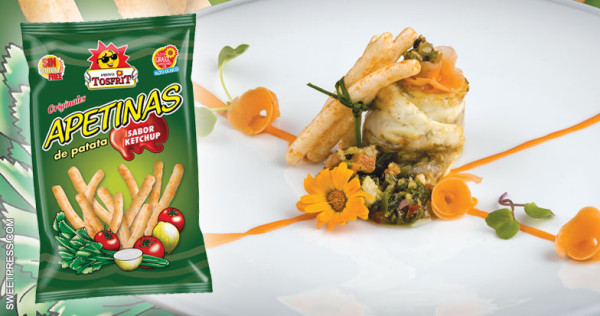 Tosfrit aporta sabrosura con sus snacks: Receta de Popieta de lubina con ramillete de Apetinas