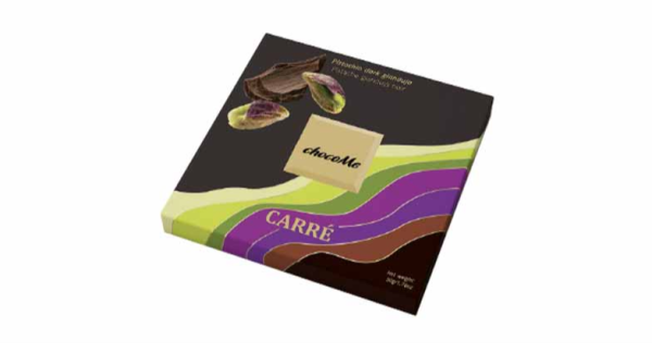 Tableta Gianduja de chocolate negro con pistacho, de ChocoMe