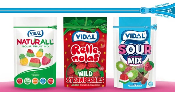 Vidal Golosinas lanza su nueva línea de bolsas doypack en sus gamas Naturall, Rellenolas y Mix Vidal