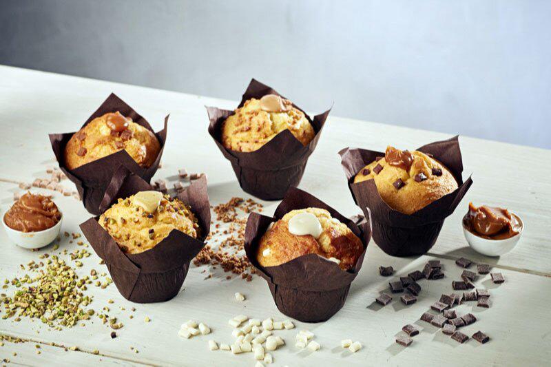 Muffins rellenos con Spéculoos o Pistacho y Croissants con Pistacho, de Pastisart