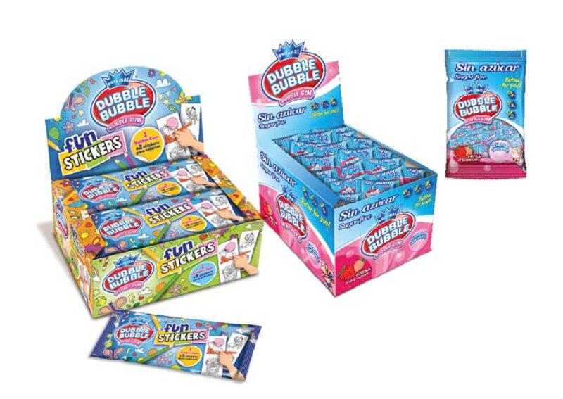 Dubble Bubble sin azúcar y Dubble Bubble 3 en Raya, de Fleer Española