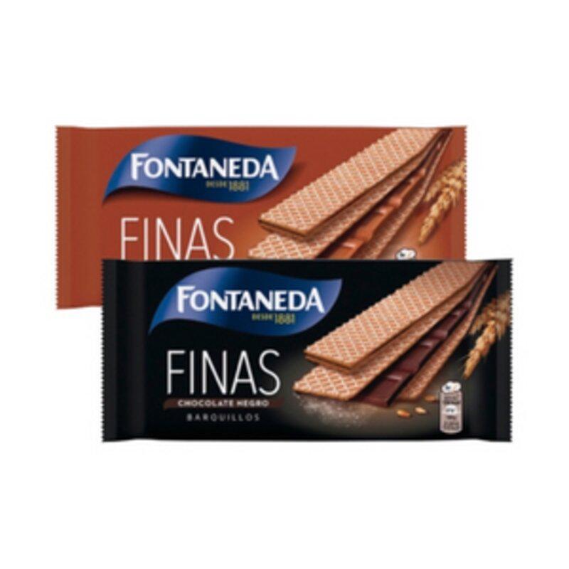 Barquillo Chocolate Negro o Chocolate con Leche Fontaneda Finas, de Mondelez