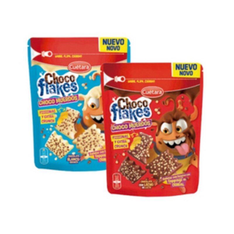Choco Flakes bañados en Chocolate con Leche o Chocolate Blanco de Cuétara, de Adam Foods
