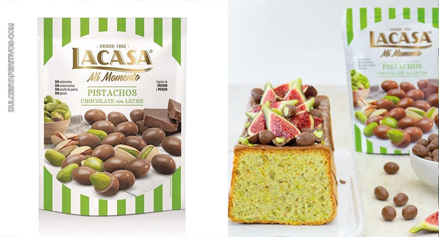 Receta: Cake de pistachos e higos con Chocolates Lacasa
