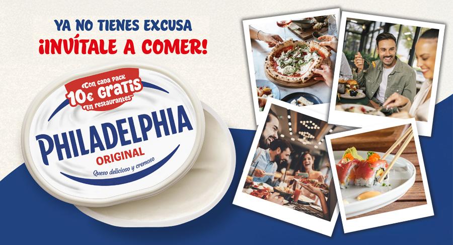 Philadelphia regala 10 euros por pack para disfrutar en más de 800 restaurantes