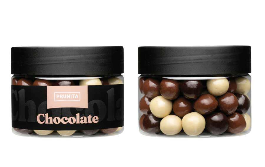 Mix crujienes bolas de cereal con chocolate negro, leche y blanco, de Agroserc