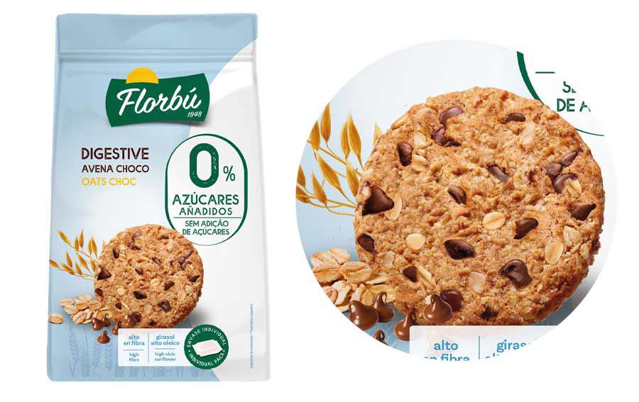 Digestive Avena Choco sin azúcares añadidos, de Florbú