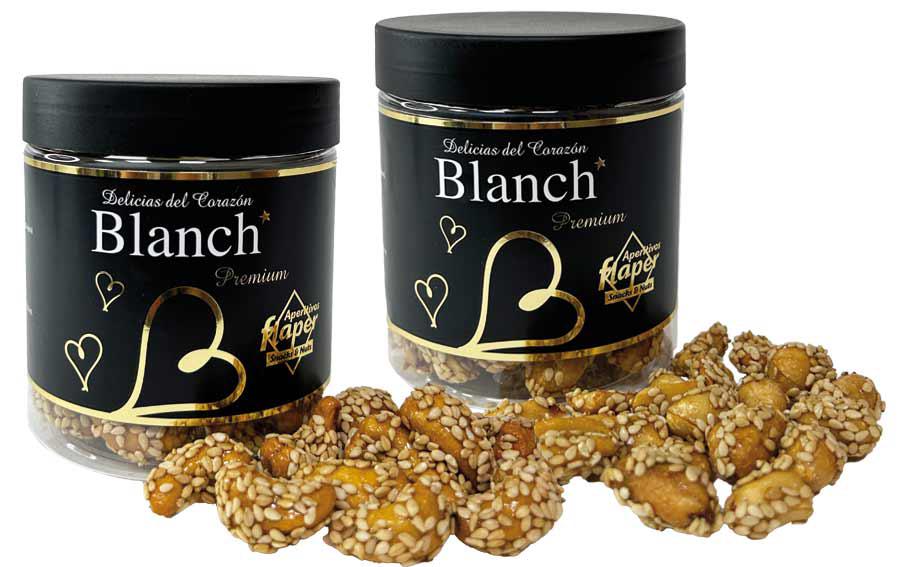 Cacahuetes y anacardos caramelizados con sésamo Blanch